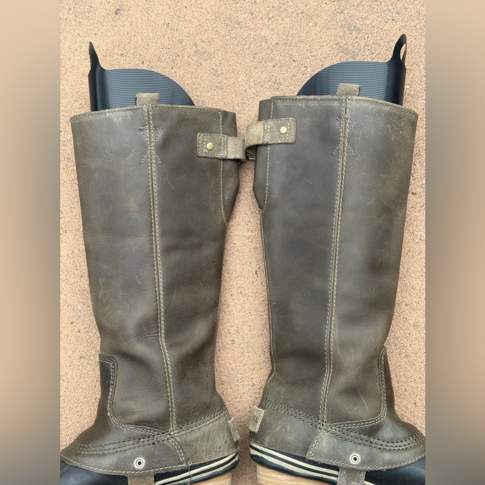 Sorel Tivoli II Tall Waterproof Winter Boots Green Leather Rubber Size 6.5 - Picture 7 of 16